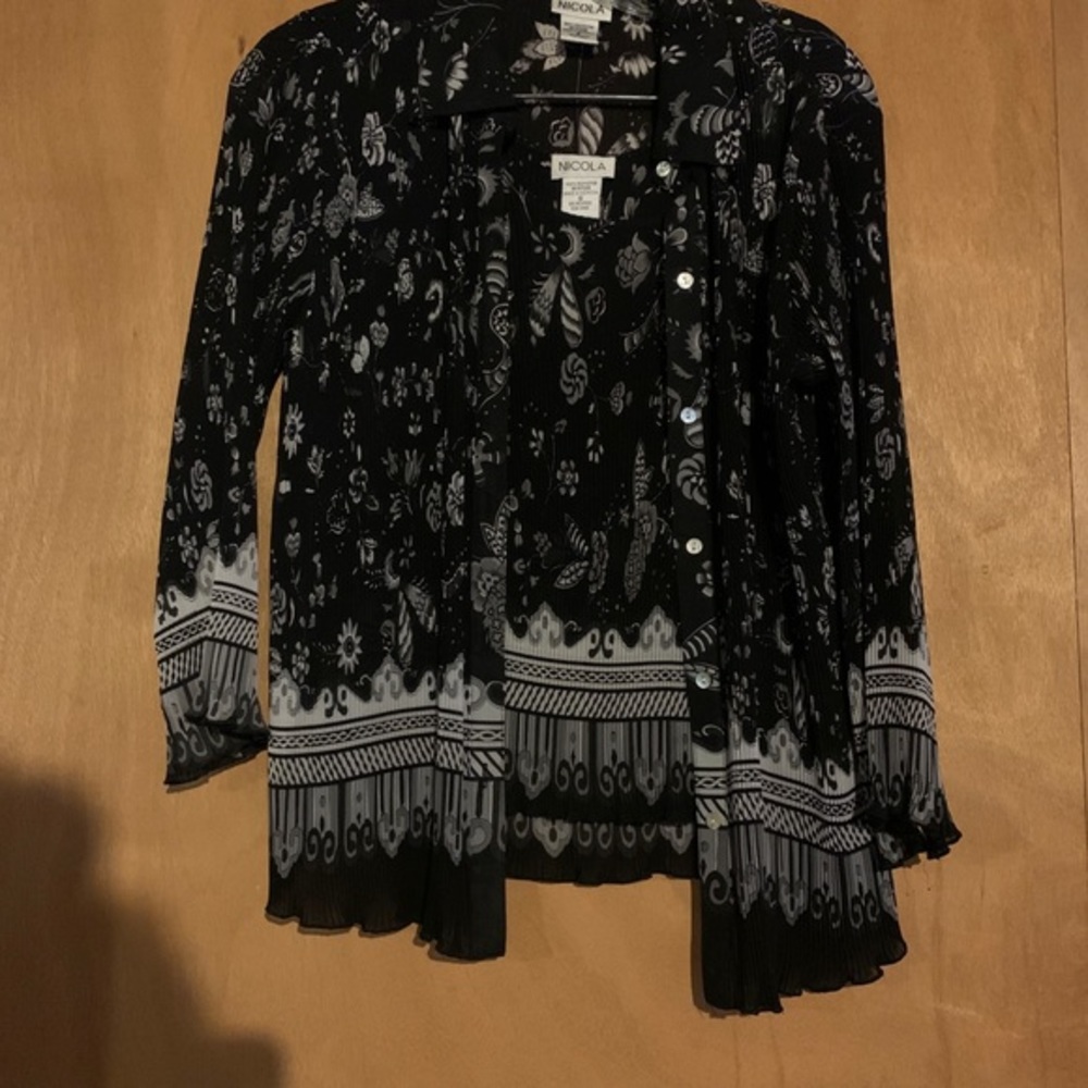 Vintage NICOLA twin 2 piece set buttondown + cami - Picture 4 of 5